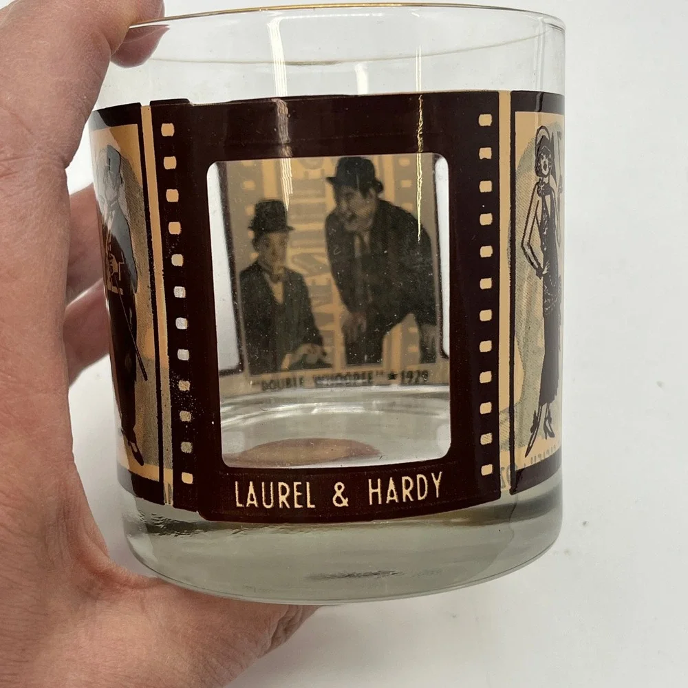 Vintage Set‎ 3 Roaring Twenties Glasses Bar Rock Whiskey Lowball Hollywood Film